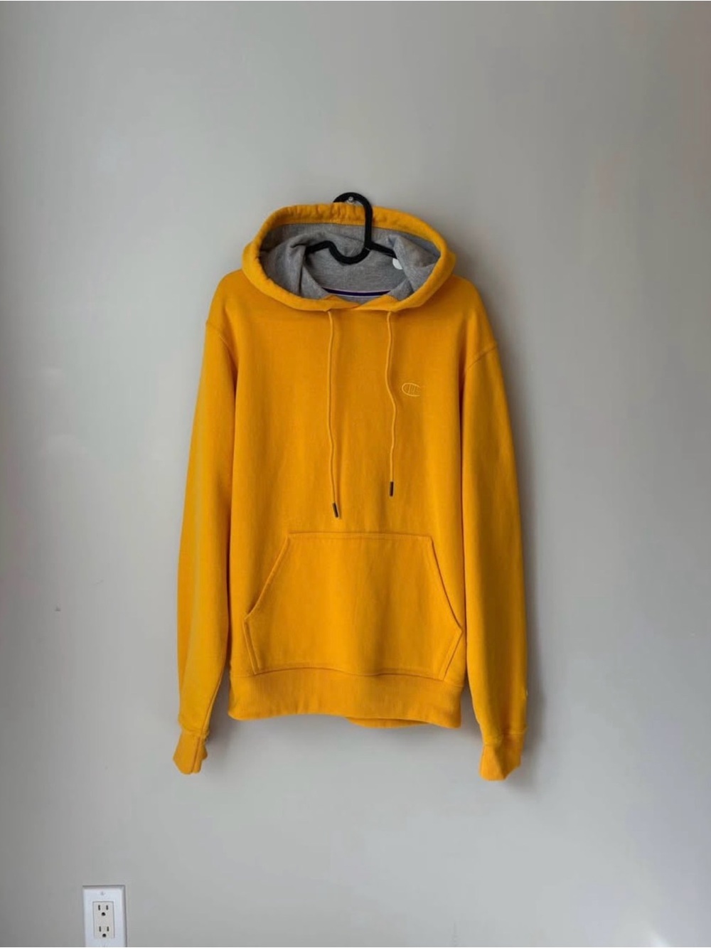 Mens Mustard Yellow Champions Hoodie Relaxed Fit
